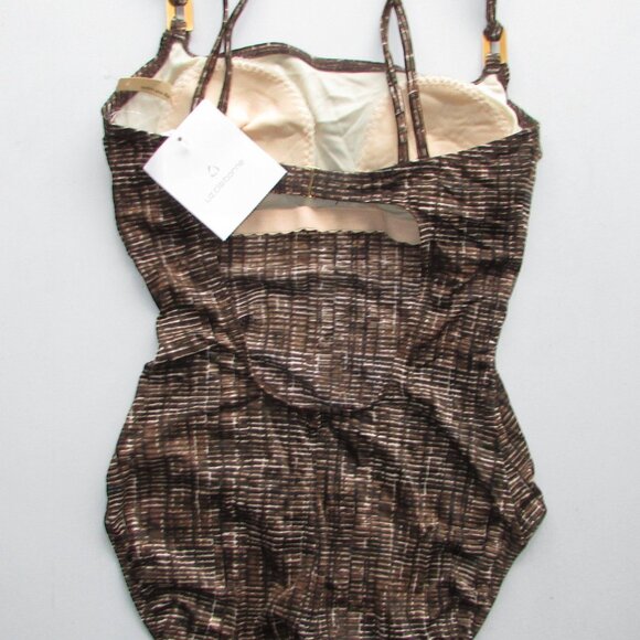 LIZ CLAIBORNE Animal-Like Geo Print One Piece Swimsuit - NEW - Picture 5 of 8
